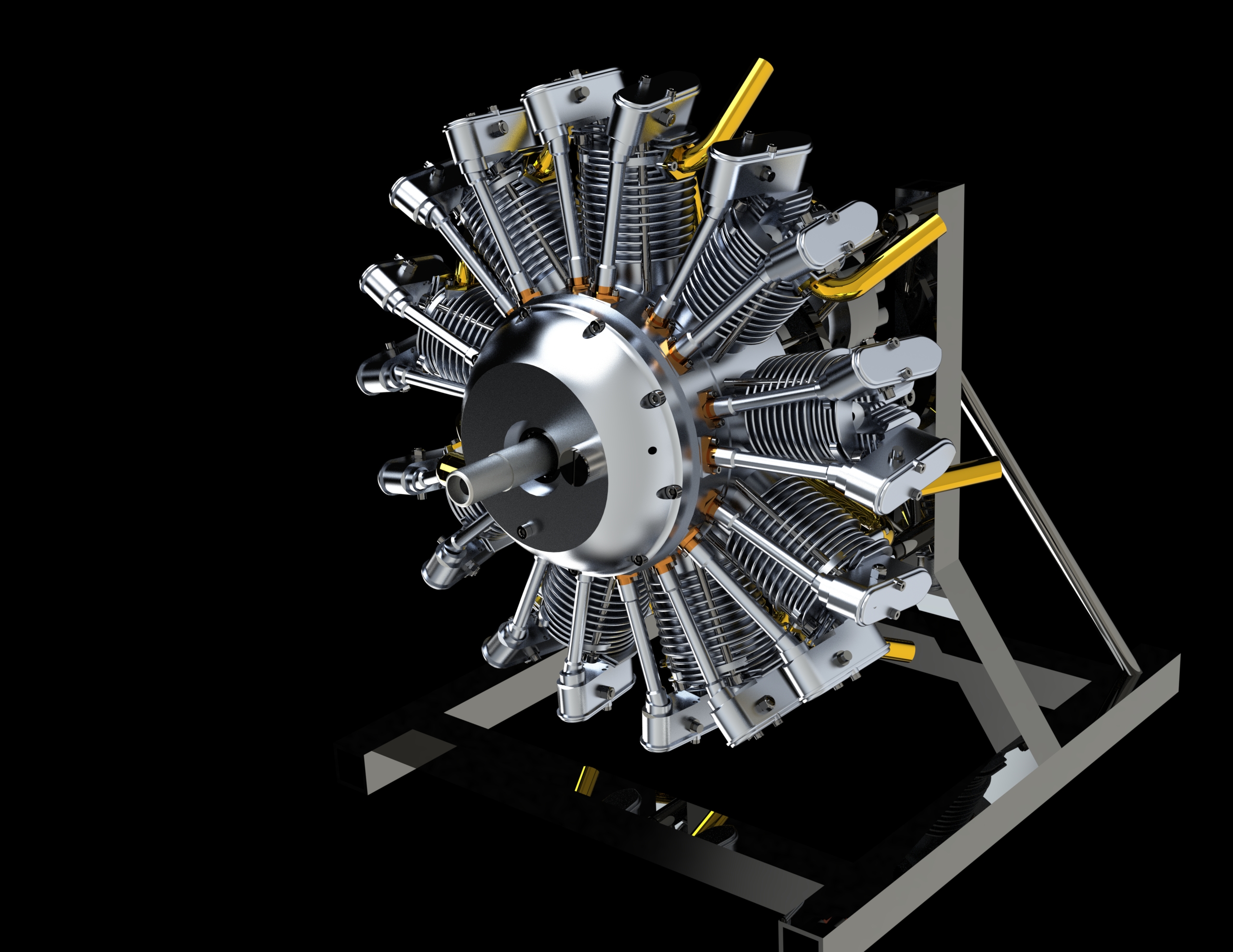 exploded view of radial engine